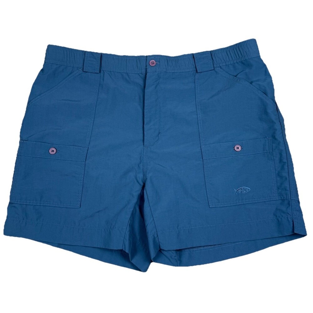 Aftco Shorts Mens 38 Bluewater Active Fit The Original Fishing Blue M01 Preppy